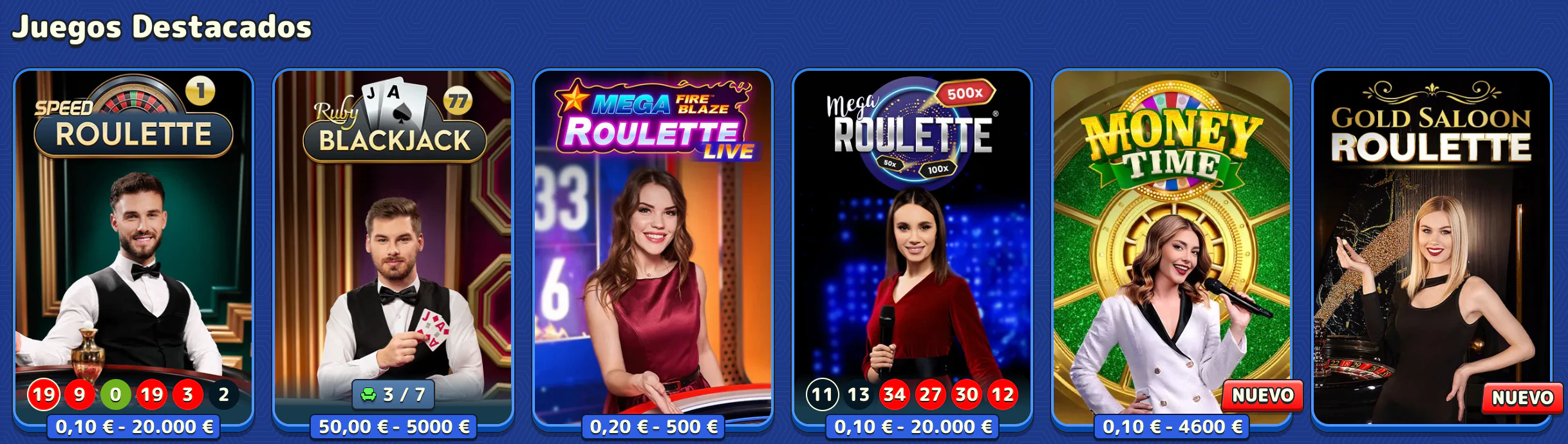 Transmisión en vivo de casino en directo en Pistolo Casino